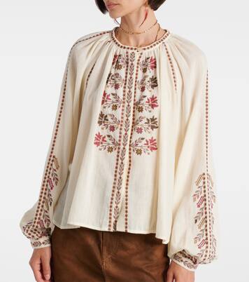 Blouse Lynne brodée en coton | Marant Etoile