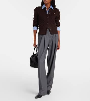 Cable-knit wool and cashmere cardigan | Polo Ralph Lauren