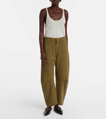 Shon cotton and linen barrel-leg pants | Nili Lotan