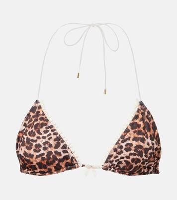 Flora leopard-print bikini top | Bananhot