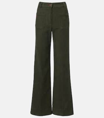 Mid-Rise-Schlaghose Alina aus Baumwoll-Cord | Victoria Beckham