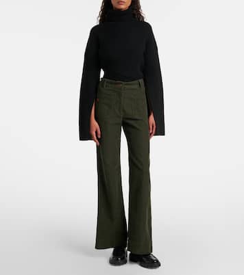 Mid-Rise-Schlaghose Alina aus Baumwoll-Cord | Victoria Beckham