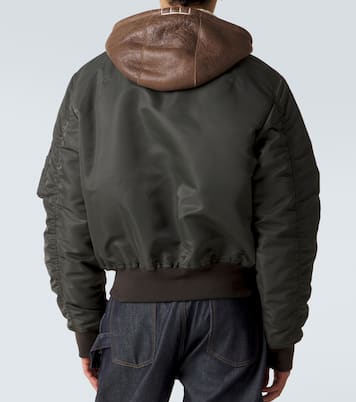 Hooded shearling-trimmed bomber jacket | JW Anderson