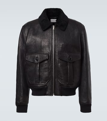 Chaqueta bomber de piel con borrego | Saint Laurent