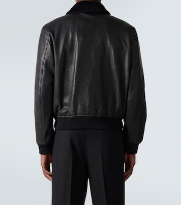 Chaqueta bomber de piel con borrego | Saint Laurent
