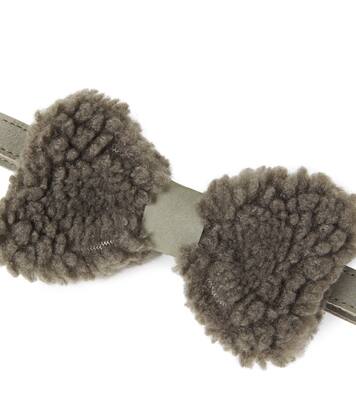 Papillon Furro in teddy con pelle | Donsje