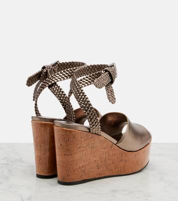 Sandales compensées Jory en cuir métallisé | Jimmy Choo