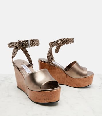Sandales compensées Jory en cuir métallisé | Jimmy Choo