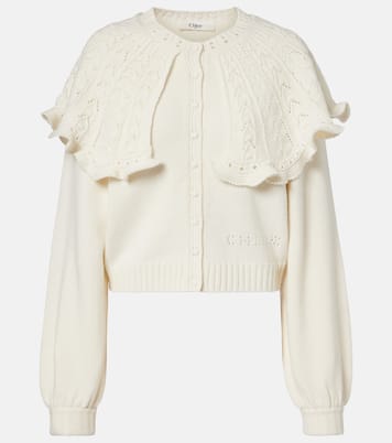 Ruffled wool and cashmere cardigan | Chloé