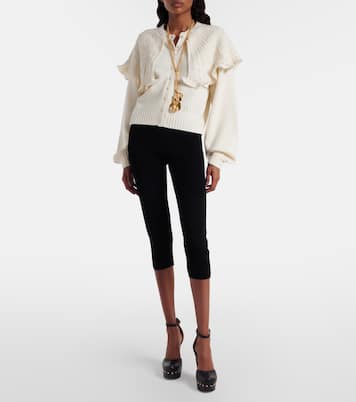 Ruffled wool and cashmere cardigan | Chloé