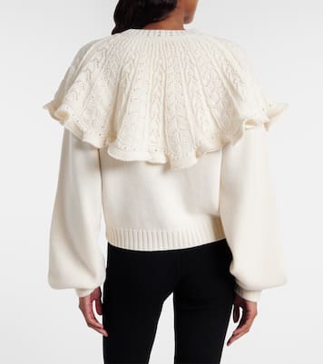 Ruffled wool and cashmere cardigan | Chloé