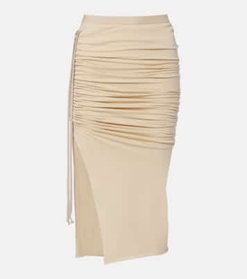 DRKSHDW Edfu cotton jersey midi skirt | Rick Owens
