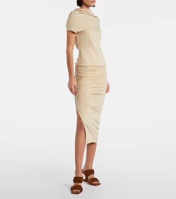 DRKSHDW Edfu cotton jersey midi skirt | Rick Owens