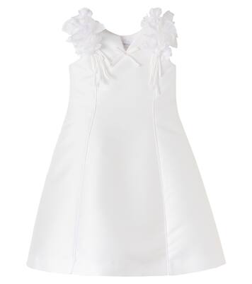 Bow-detail floral-appliqué dress | Monnalisa