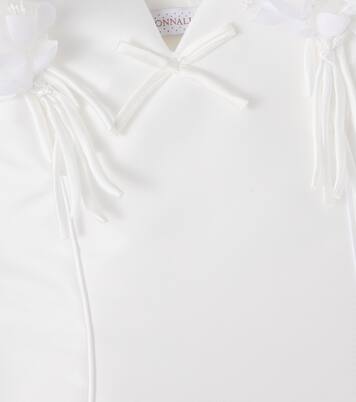 Bow-detail floral-appliqué dress | Monnalisa