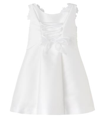 Bow-detail floral-appliqué dress | Monnalisa