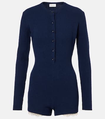 Lace-trimmed knitted cotton-blend romper | Magda Butrym