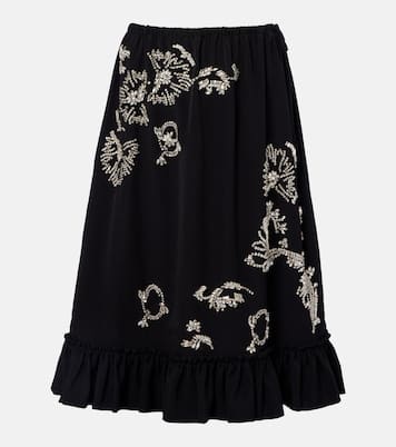 Embellished ruffled midi skirt | Dries Van Noten