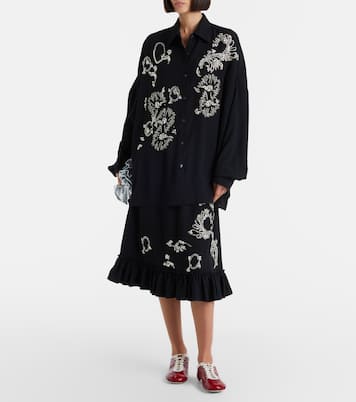 Embellished ruffled midi skirt | Dries Van Noten