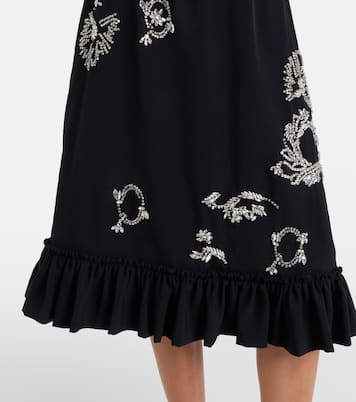 Embellished ruffled midi skirt | Dries Van Noten