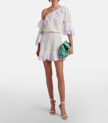 Calypso floral-appliqué raffia clutch | Aquazzura