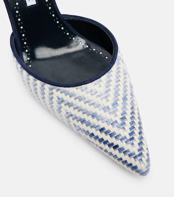 Carolyne 70 raffia slingback pumps | Manolo Blahnik