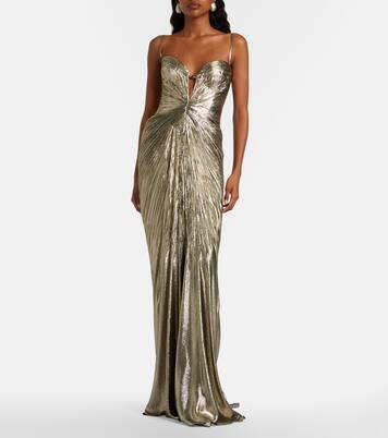 Dakota lamé chiffon gown | Maria Lucia Hohan