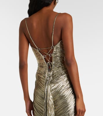 Dakota lamé chiffon gown | Maria Lucia Hohan