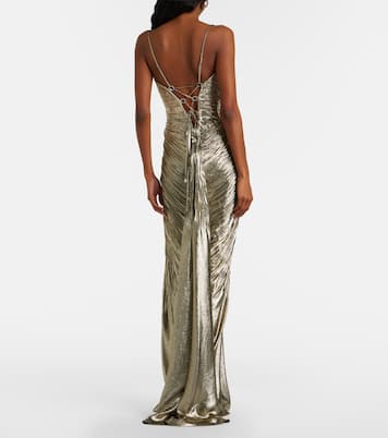 Dakota lamé chiffon gown | Maria Lucia Hohan