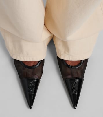 Pumps slingback Renée in mesh e pelle | Saint Laurent