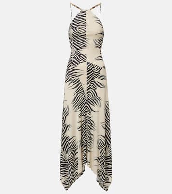 Artemis asymmetric zebra-print gown | De La Vali