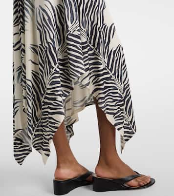 Artemis asymmetric zebra-print gown | De La Vali