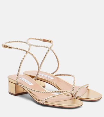 Luca braided metallic leather sandals | Aquazzura