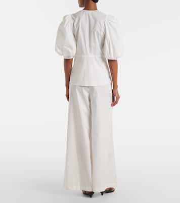 Cotton-blend wide-leg pants | Adriana Degreas