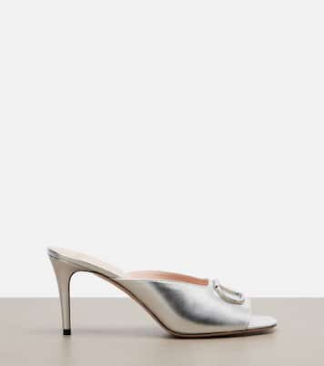 VLogo metallic leather mules | Valentino Garavani