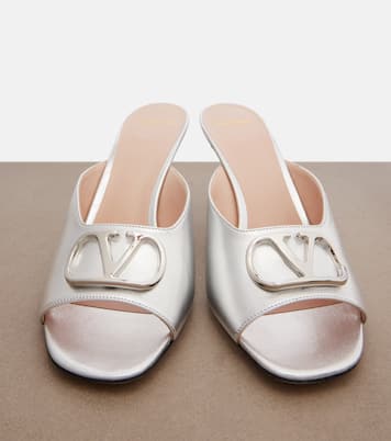 VLogo metallic leather mules | Valentino Garavani