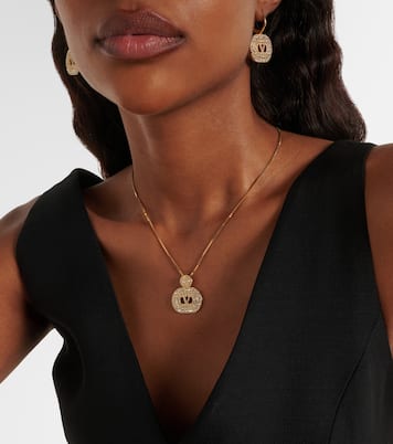 Collier à pendentif VLogo orné de cristaux Swarovski®  | Valentino
