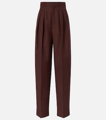 Pantaloni a gamba larga in lana e mohair | Saint Laurent