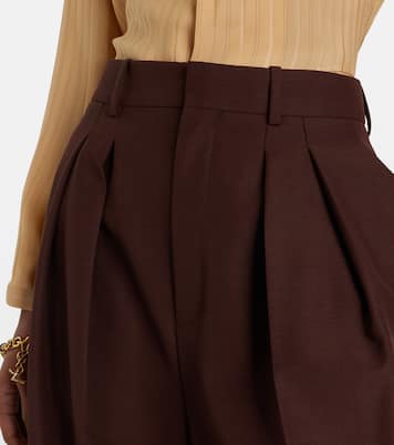 Pantaloni a gamba larga in lana e mohair | Saint Laurent