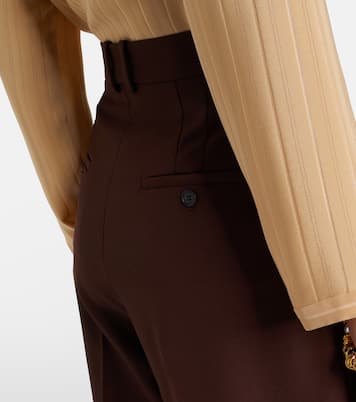 Pantaloni a gamba larga in lana e mohair | Saint Laurent