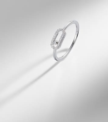 Move Uno 18kt white gold ring with diamonds | Messika