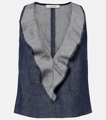 Top cropped Fluid di jeans con volant | Dorothee Schumacher
