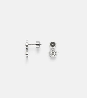 Blossom Daisy Duo 18kt white gold earrings with diamonds | Ileana Makri