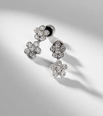 Blossom Daisy Duo 18kt white gold earrings with diamonds | Ileana Makri