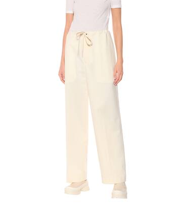 Twill wool-blend wide-leg pants | Jil Sander