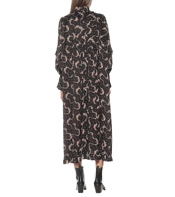 Robe longue en satin à fleurs | Rabanne