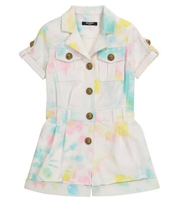 Tie-dye denim playsuit | Balmain Kids