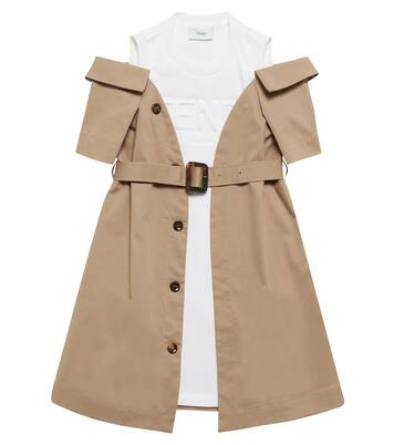 Trenchcoat-Kleid aus Gabardine | Fendi Kids