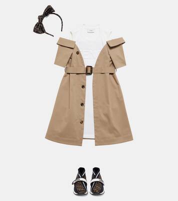 Trenchcoat-Kleid aus Gabardine | Fendi Kids