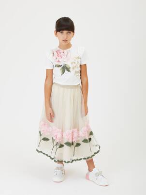 Printed cotton-blend T-shirt | Monnalisa